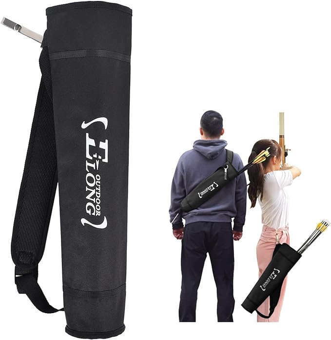 Elong Adjustable Archery Back Arrow Quiver Holder - Upgraded Quiver Arrows for Compound Recurve Bow and Hunting Target Practicing Youth and Adults