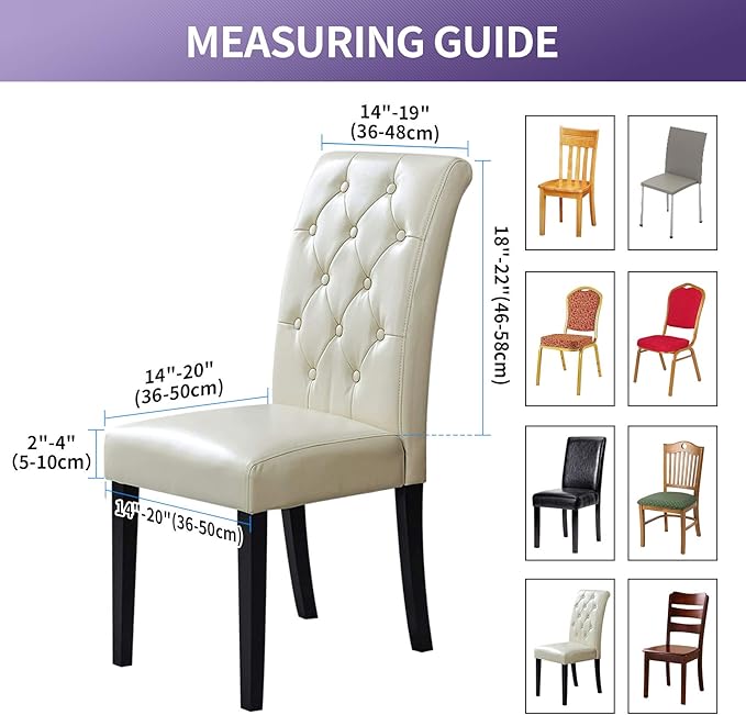 Joccun Chair Covers for Dining Room Set of 2, Chair Slipcovers Stretch Dining Room Chair Covers Seat Protector,Washable Parsons Chair Cover for Home,Hotel,Banquet(Dark Blue,2 Pack)