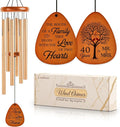 40th Wedding Anniversary Wind Chime, Happy 40th Anniversary Romantic Gifts for Couple, Parents, Wife, Husband, Friends, Ruby Anniversary's Keepsake Gifts Ideas, Large-36''