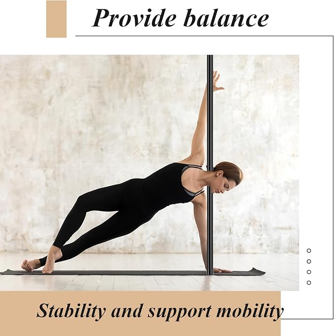 Hiboom 6 Pcs 5ft Yoga Stick Natural Bamboo Exercise Stick with Non-Slip Rubber Ends Stretching Tool Posture Corrector Stretch Tool for Flexibility, Workout, Balance Fitness