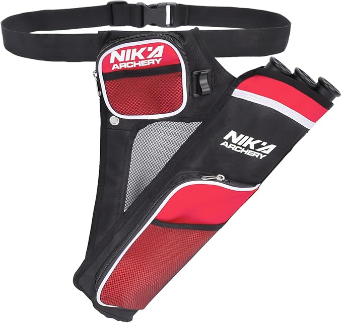 Archery Arrow Quiver Holder, 3-Tubes Hip Quiver Arrow Bag with Adjustable Belt for Youth & Adults Arrows Hunting Target Practicing