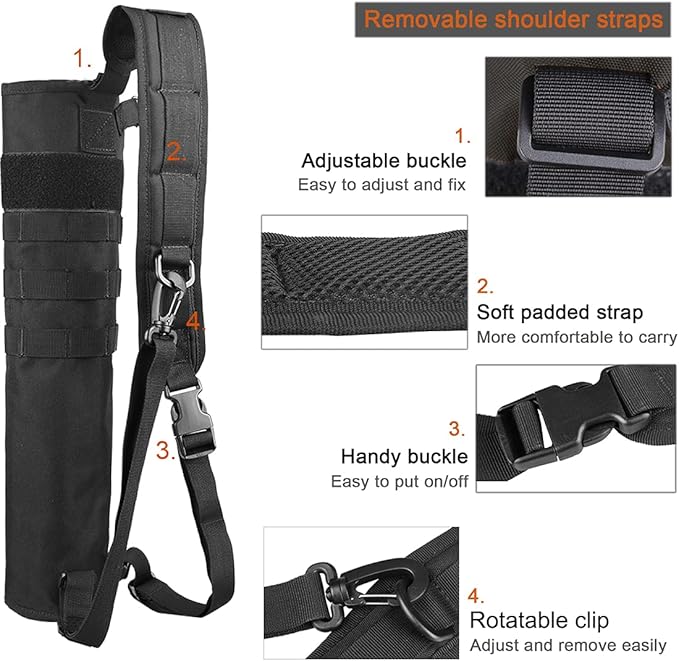 KRATARC Archery Lightweight Back Arrow Quiver Dual Use Foldable Compact Hip Arrows Bag with Molle System Hanged for Target Shooting