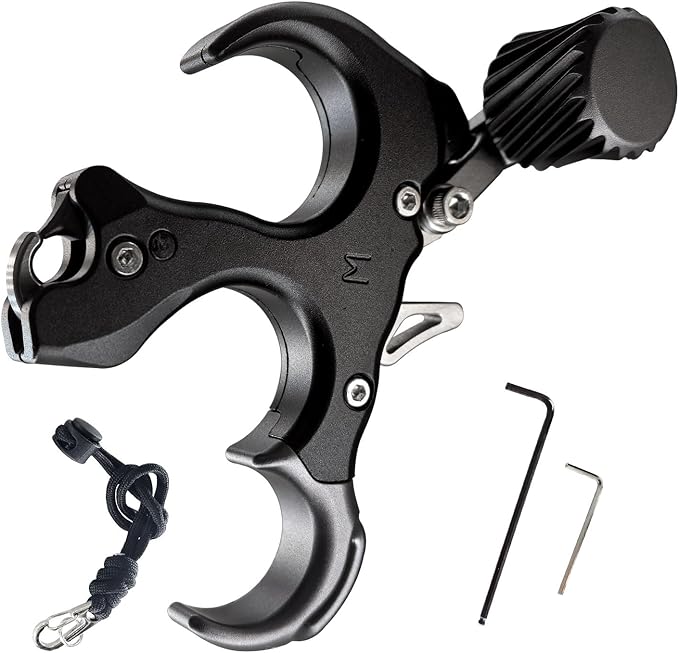 Compound Bow Aid Releaser with Wrist Straps and Adjustment Tool,Archery Release Aids with 3 Thumb Release Adjustable,Aluminum Alloy Aids.for Left and Right Handers.