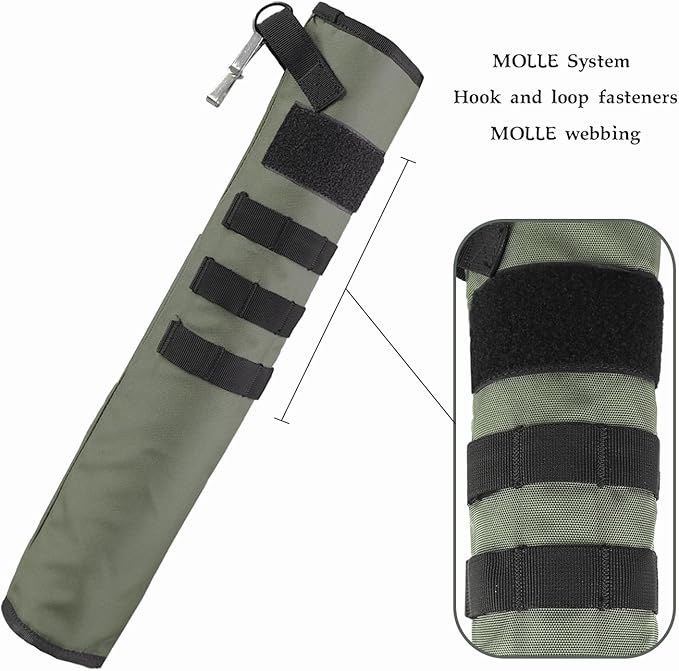 KRATARC Archery Lightweight Back Arrow Quiver Dual Use Foldable Compact Hip Arrows Bag with Molle System Hanged for Target Shooting