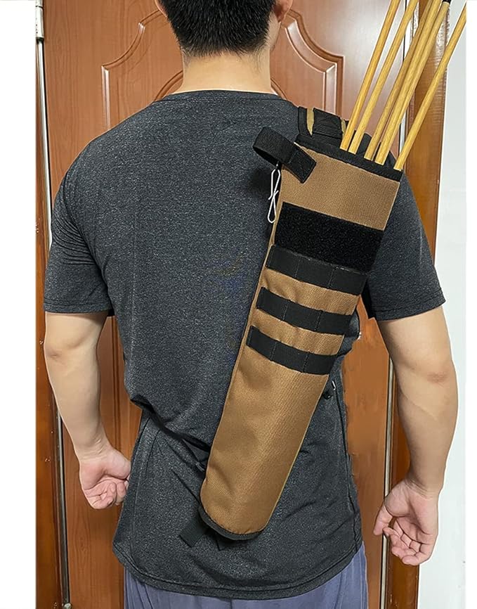 KRATARC Archery Lightweight Back Arrow Quiver Dual Use Foldable Compact Hip Arrows Bag with Molle System Hanged for Target Shooting