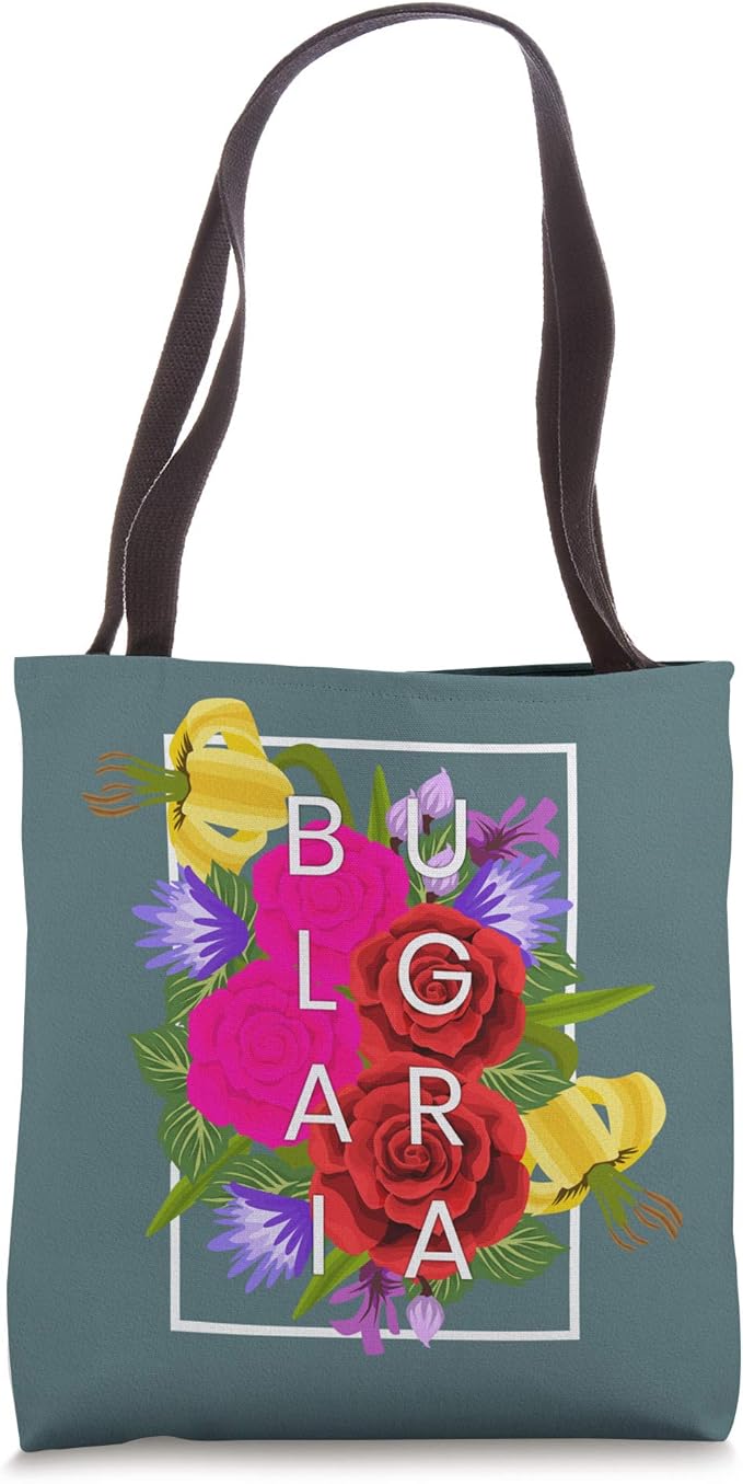 Flowers of Bulgaria Word Art - Bulgarian Pride Tote Bag