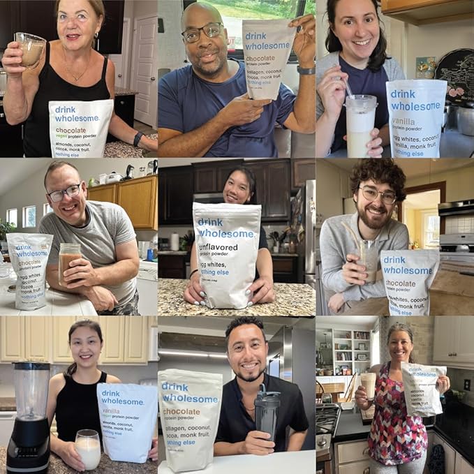 drink wholesome Vanilla Egg White Protein Powder | for Sensitive Stomachs | Gut Friendly | Additive & Dairy Free | No Artificial Sweeteners | No Bloating, Farts or Gas | No Constipation or Diarrhea