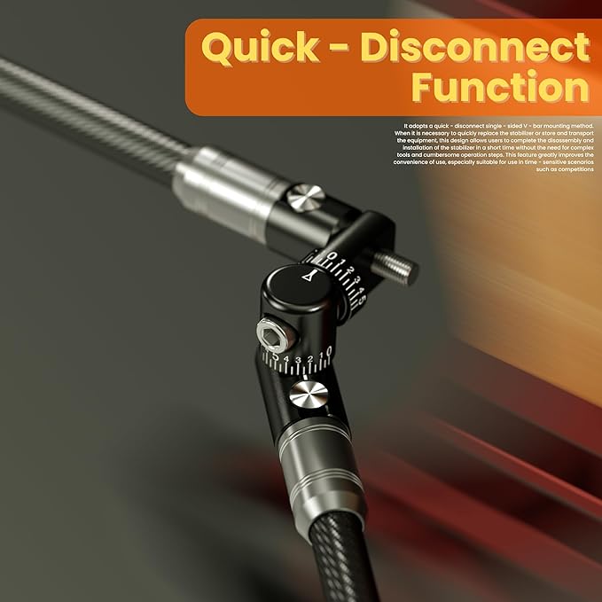 Bow Stabilizer Kit, Adjustable Bow Rod Stabilizer for Compound Bows, Quick Disconnect Single-Sided V-bar Mount, Aluminum Alloy Sidebar Mount Bow Mount
