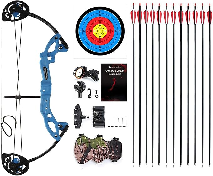 Compound Bow Archery for Youth and Beginner, Right Handed,19”-28” Draw Length,15-29 Lbs Draw Weight, 260 fps