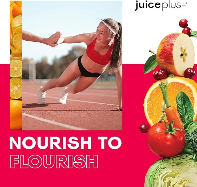 JuicePlus+ Fruit and Vegetable Blend: for Solid Nutritional Foundation - Boost Family's Health with 20 Fruits & Veggies Plus Plant Nutrients - Prepacked 2 Bottles (60 Servings of Fruit, 60 of Veg)