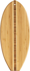 Totally Bamboo Lil' Surfer Surfboard Shaped Bamboo Serving and Cutting Board, 14-1/2" x 6