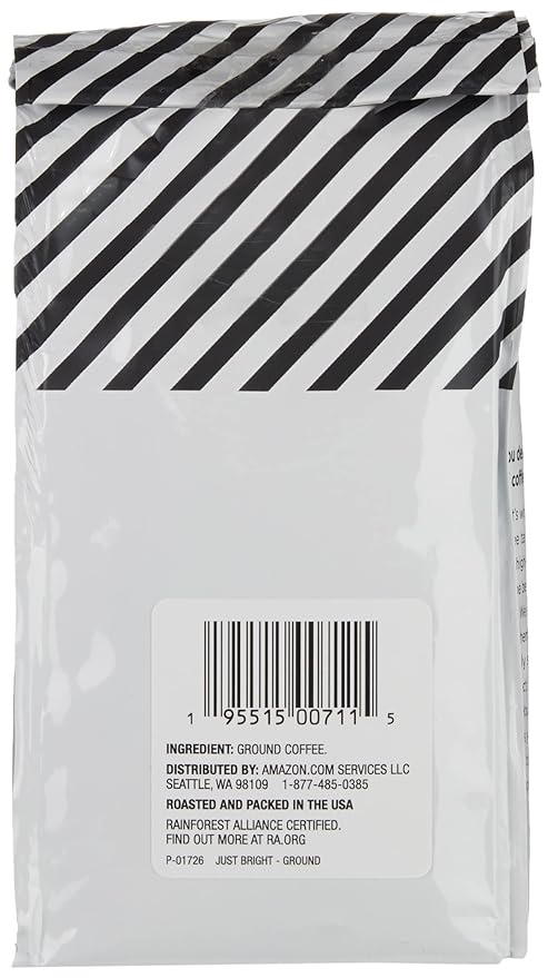 Amazon Fresh, Just Bright Ground Coffee, Light Roast, 12 Oz