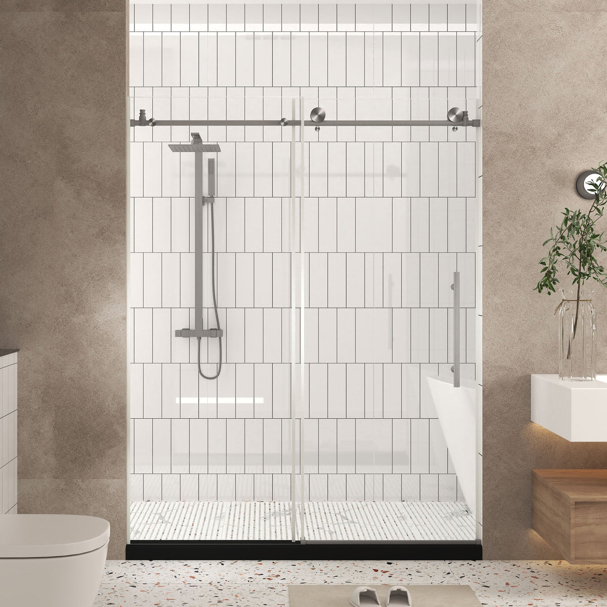 Frameless Shower Door 44-48"W x 76"H
