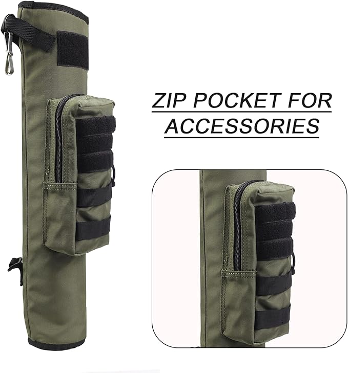 KRATARC Archery Lightweight Back Arrow Quiver Dual Use Foldable Compact Hip Arrows Bag with Molle System Pocket Hanged for Target Shooting Hunting