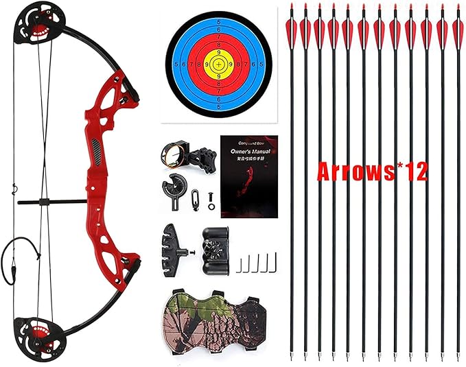 Compound Bow Archery for Youth and Beginner, Right Handed,19”-28” Draw Length,15-29 Lbs Draw Weight, 260 fps