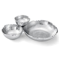 3 Cluster Decorative Bowls Bright Silver Snack Tray Bowl Chip