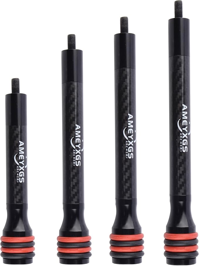 AMEYXGS 6/8/10/12 Inch Archery Bow Stabilizer Carbon Fiber Balance Bar Rod Side Rod Stabilizer Dampen Weight for Compound Bow Recurve Bow Accessory