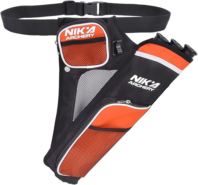 Archery Arrow Quiver Holder, 3-Tubes Hip Quiver Arrow Bag with Adjustable Belt for Youth & Adults Arrows Hunting Target Practicing