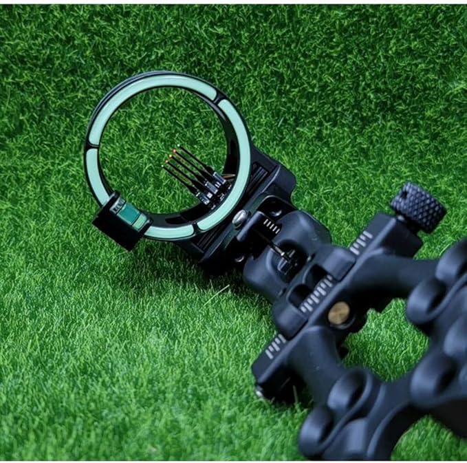 TRUGLO VEROS 5-Pin Durable Ultra-Bright Lightweight Micro-Adjustable Archery Hunting Bow Sight with Decreasing Diameter Pins Design & Large Circular Field of View - for Right & Left-Handed Shooters