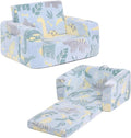 Welnow 2-in-1 Kids Sofa Chair, Glow in The Dark Convertible Toddler Chair Flip Out Children Sofa Folding Kids Play Sofa with Side Pockets & Removable Cover Armrest Chair for Girl or Boy