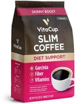 VitaCup Slim Ground Coffee, Diet Support with Ginseng, Garcinia, B Vitamins, Medium Dark Roast, Bold and Smooth,100% Arabica Specialty Coffee Grounds, 11oz