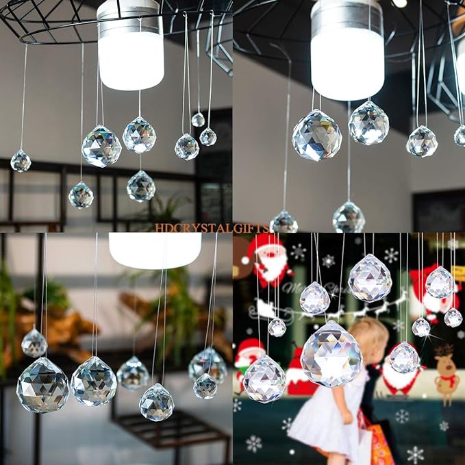 20Pcs Clear Crystal Ball Prism Suncatchers for Window Hanging,40mm | Rainbow Maker,Prisms,Sun Catcher Indoor Window,Sun Catcher With Crystals,Beads for Suncatcher,Wedding Home Garden Decor,Gifts