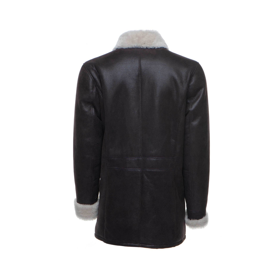 Jozefs 3/4 Length Brown Shearling Buttoned Coat