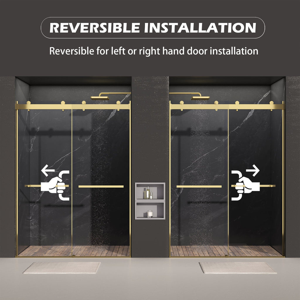 Dual Sliding Frameless Shower Door 56-60 in W x 75 in H