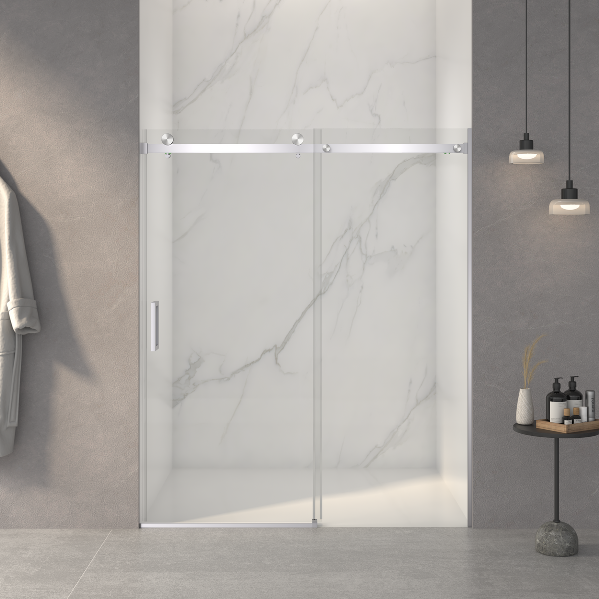 Frameless Sliding Shower Door 56-60"W x 72"H
