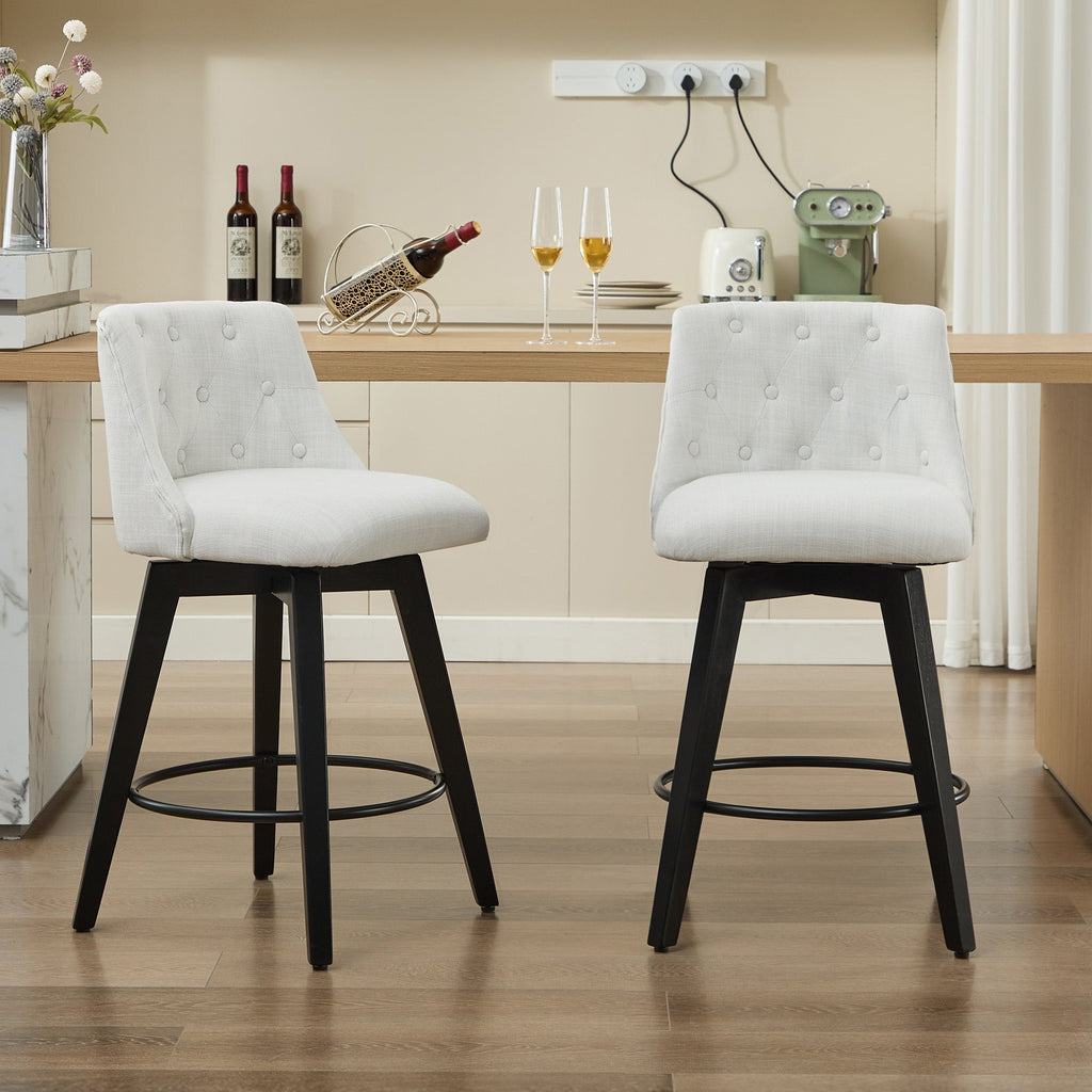 007-360° Swivel Bar Stools Set of 2