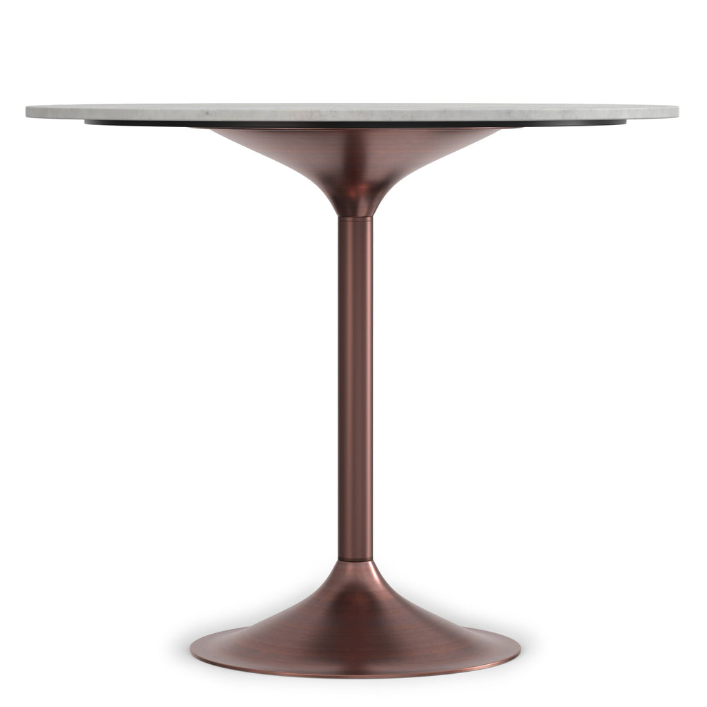Osborne 36 Inch Wide Genuine Marble and Iron Contemporary Dining Table