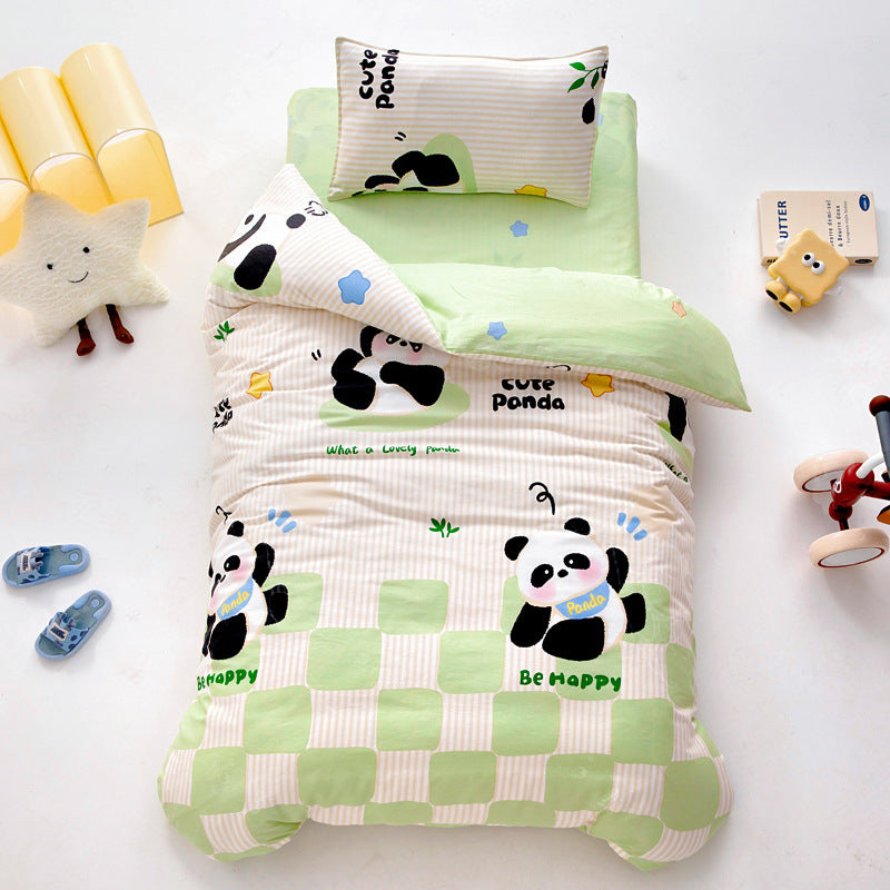 Cotton Kindergarten Three-piece Bedding Set