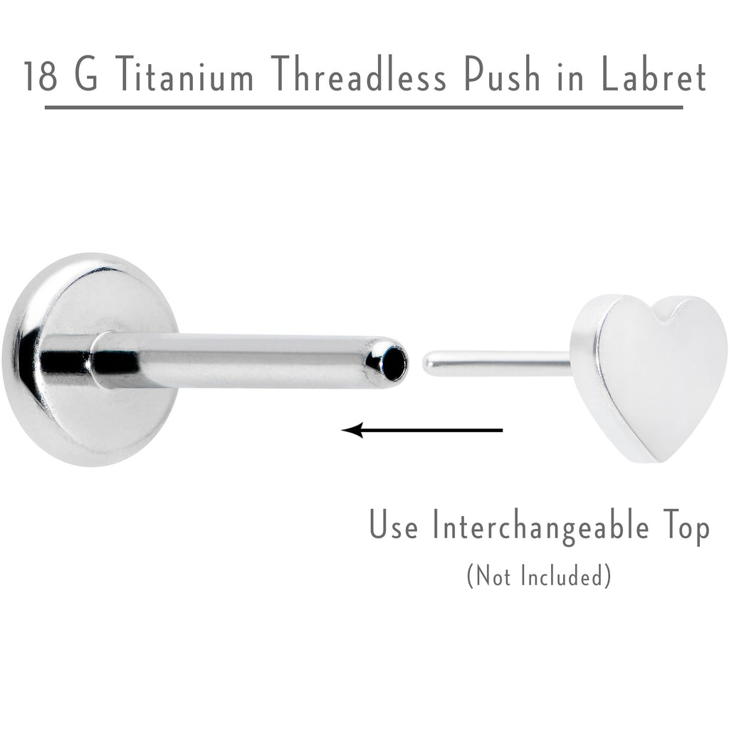 18G 5/16 G23 Titanium Threadless Post Only Labret Tragus Nose