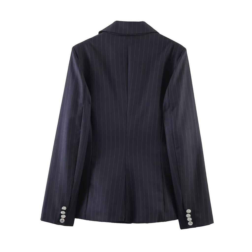 Women's Jacket Dark Navy Pinstripe BYMANYC ® New York WALL STREET PINSTRIPE TAILORED BLAZER - New Collection