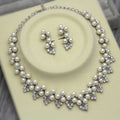 Fashion Pearl Rhinestone Short Bride Suit Jewelry Set