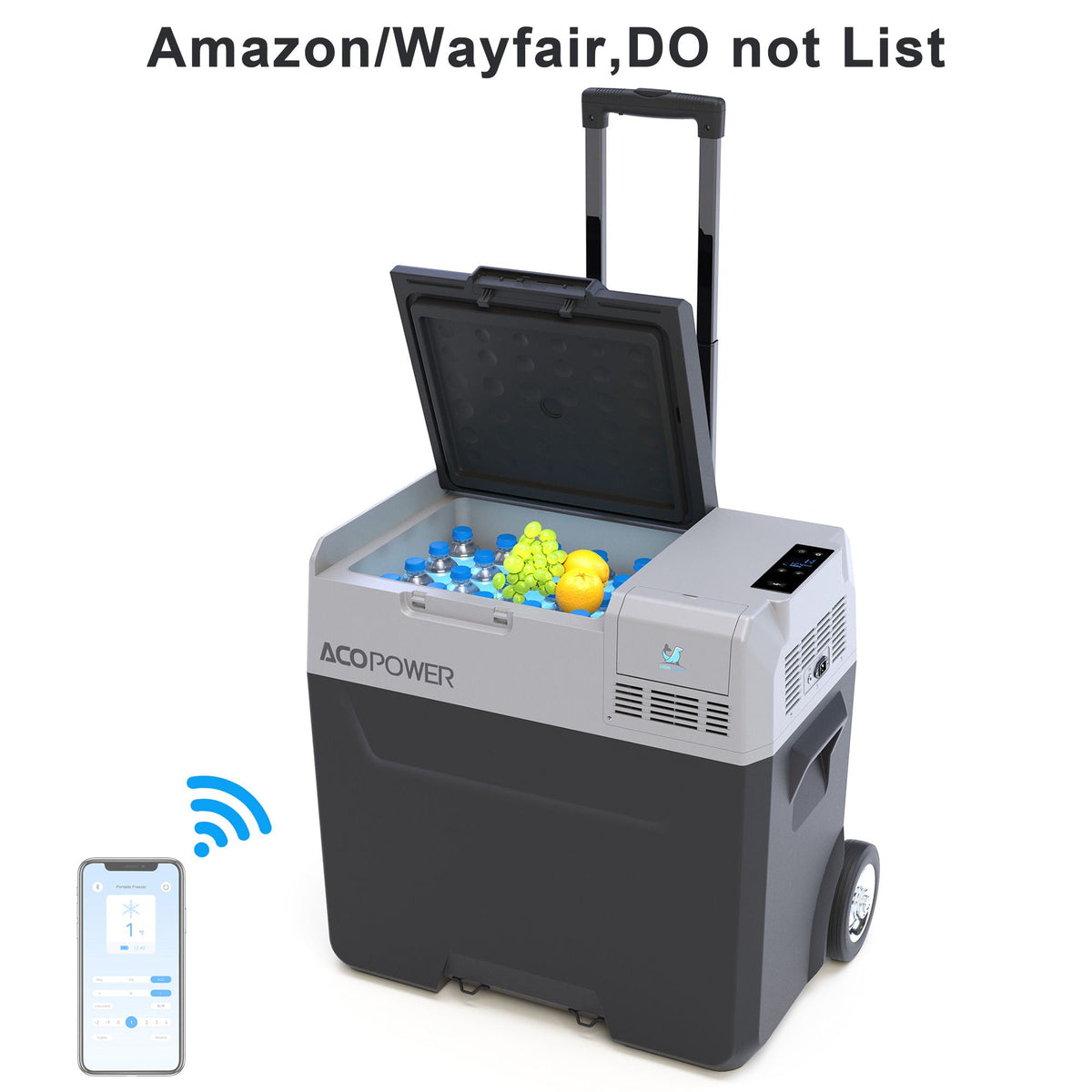 Portable Freezer with App Control and Off-Road Wheels