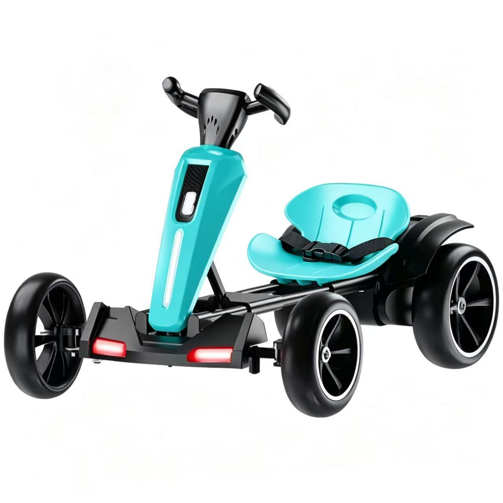 12V Electric Kids Pedal Go Kart, Light Blue