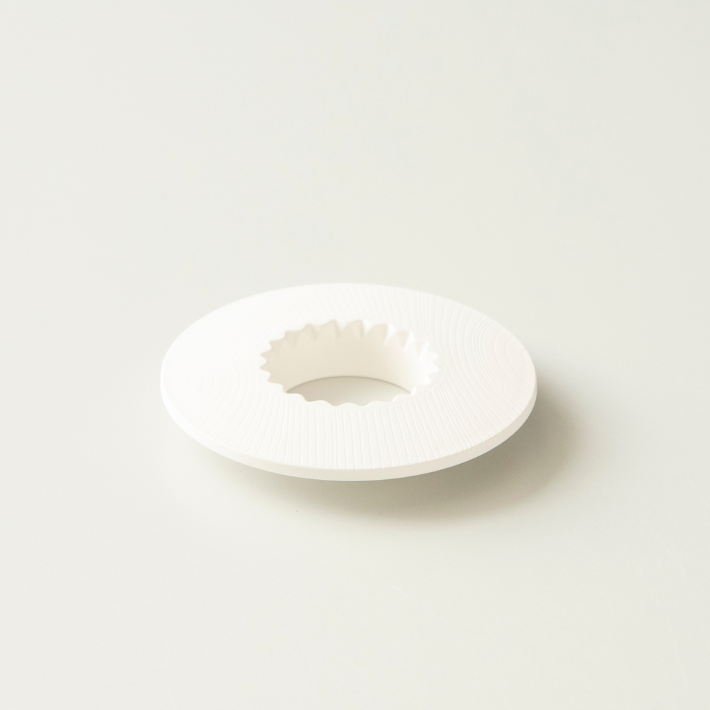 ORIGAMI - Coffee Dripper Holder - Grain Pattern - White