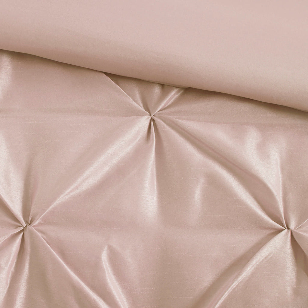 7 Piece Tufted Comforter Set Blush Queen