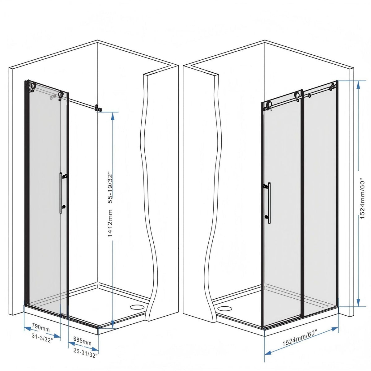 Frameless Shower Door With Handle
