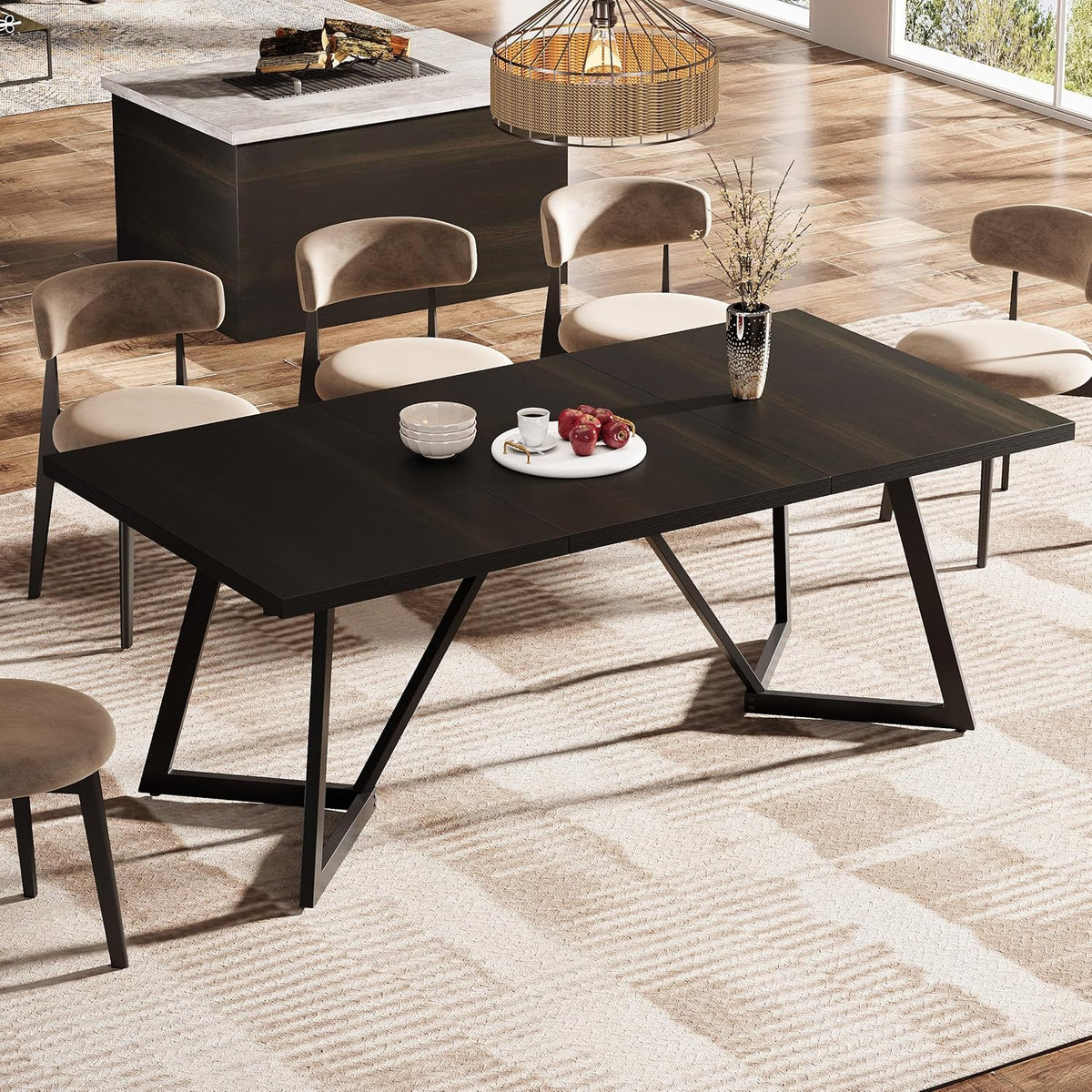 71" Large Dining Table for 6-8 People