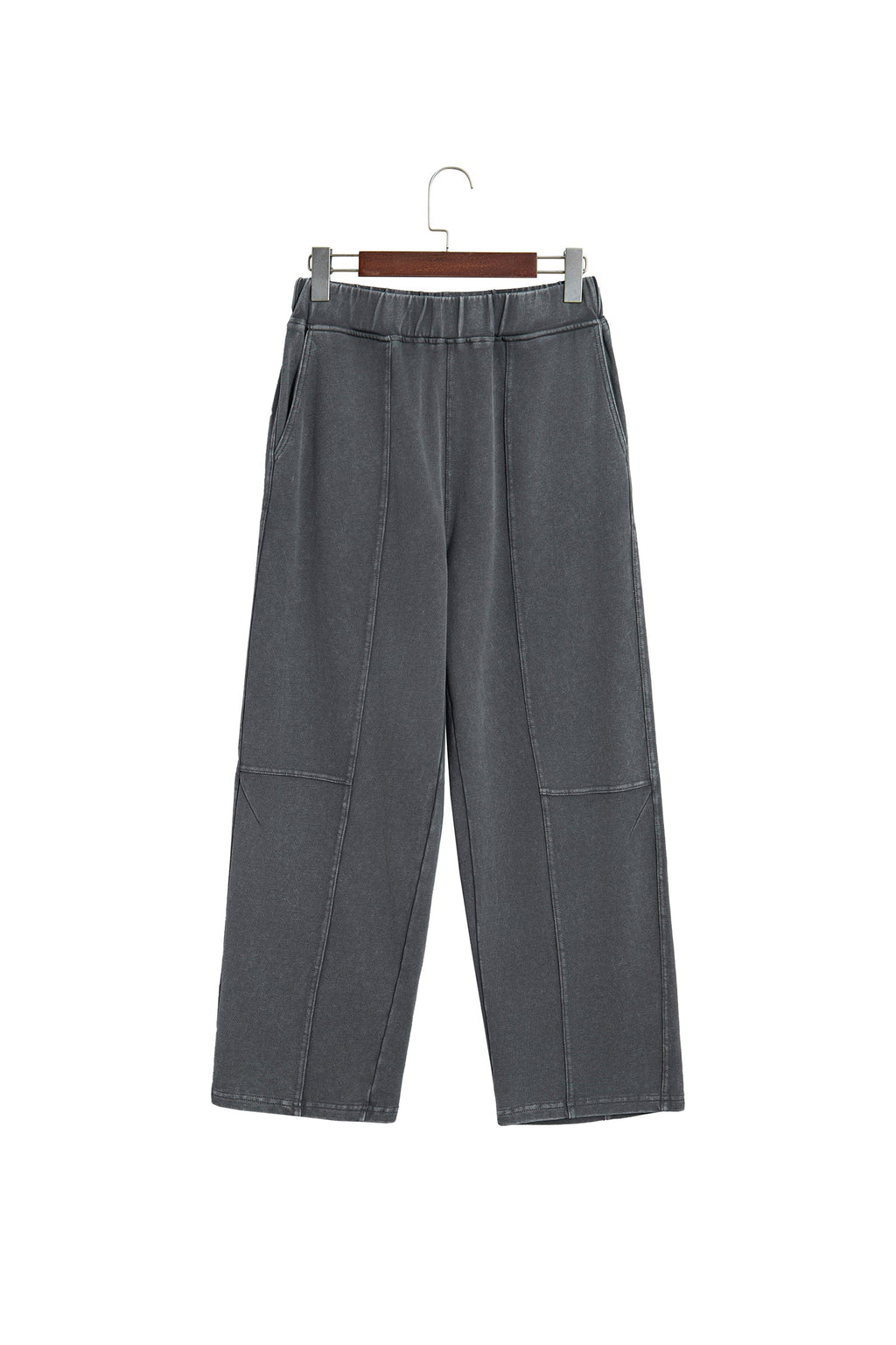 Lola Mineral Wash Seam Detail Elastic Waist Barrel Pants