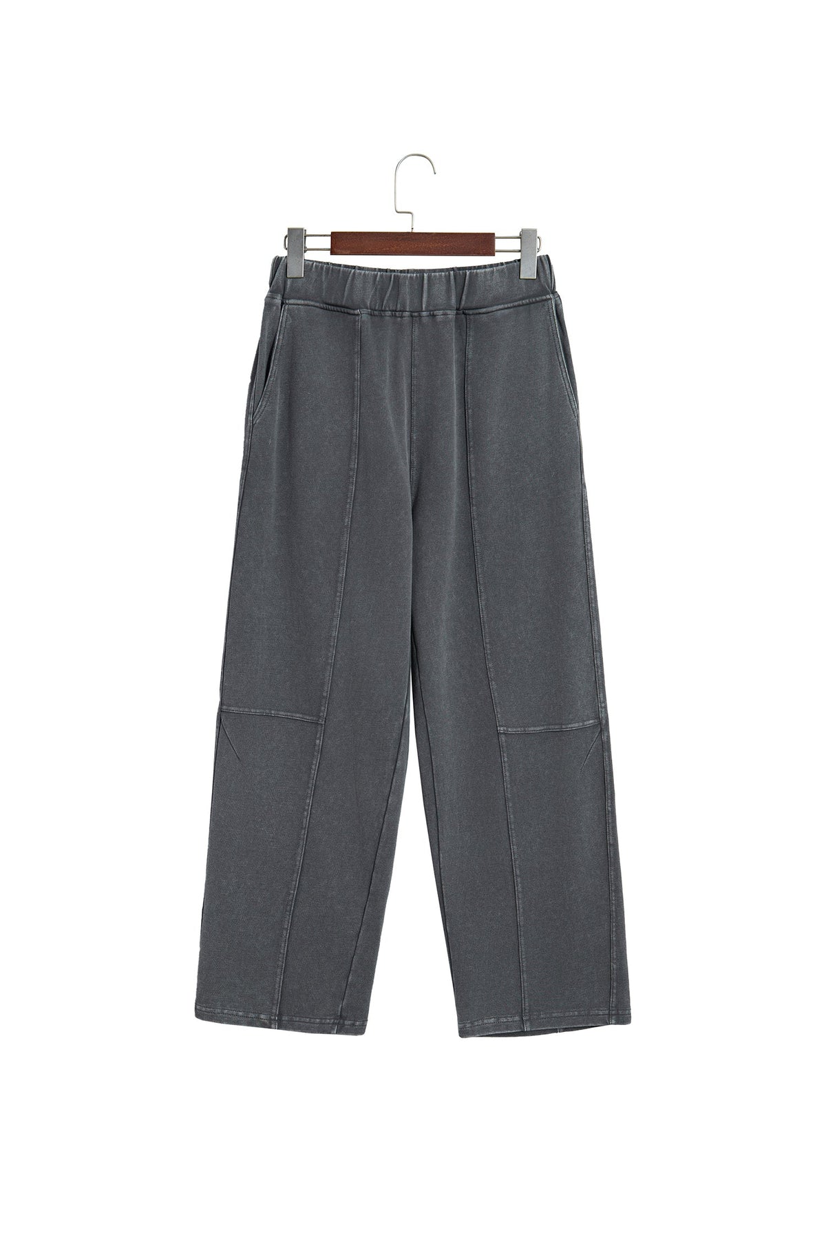 Lola Mineral Wash Seam Detail Elastic Waist Barrel Pants