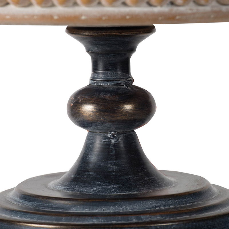 Wooden Display Stand with Beaded Trim - Black Brown