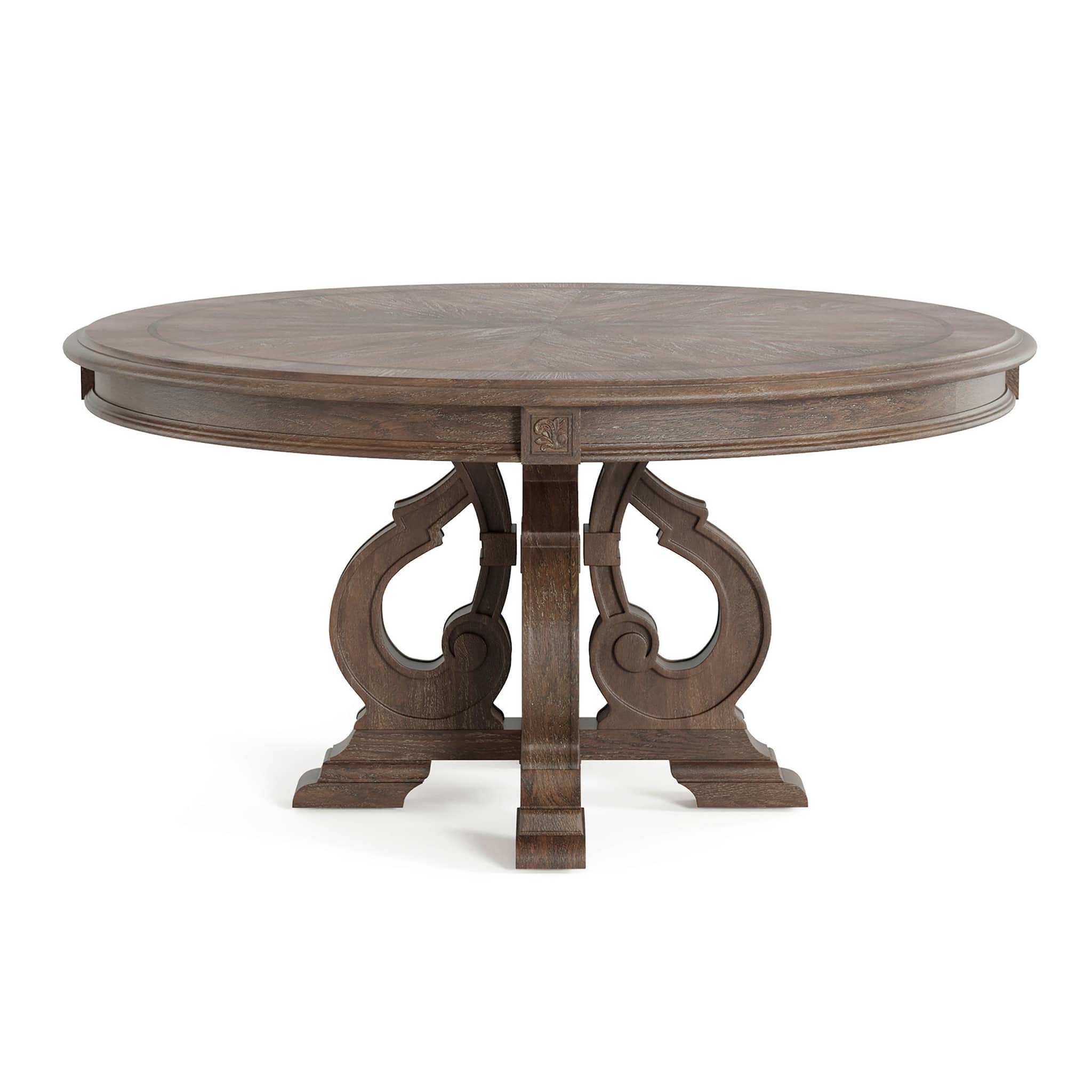 Round Dining Room Table with Pedestal Base