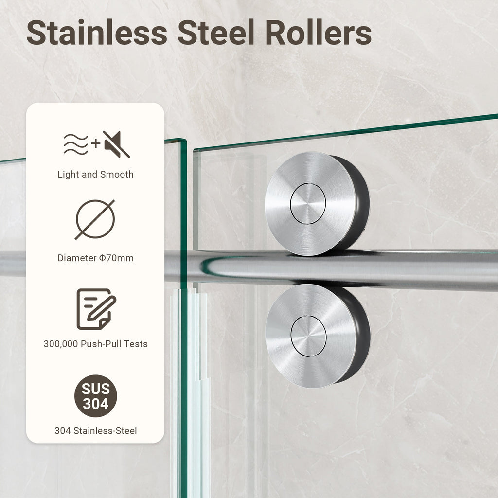 56"-60"W*72" H Frameless Single Sliding Shower Door