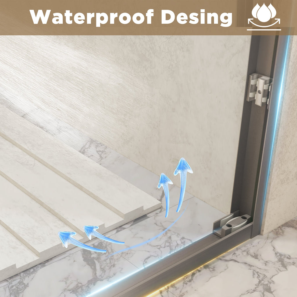 Double Sliding Shower Door with Aluminum Frame