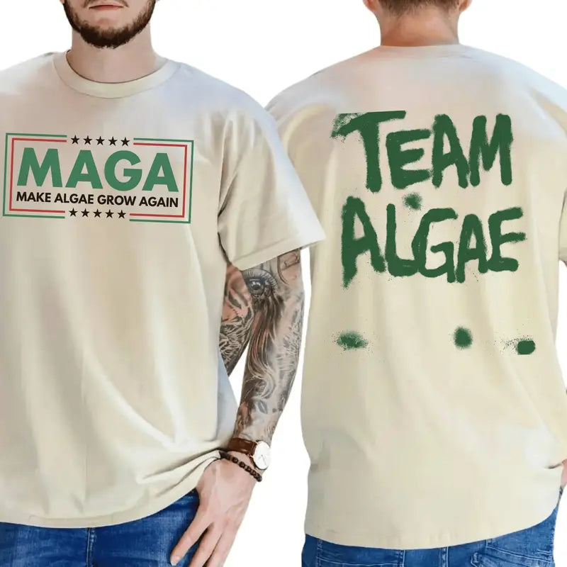 "Make Algae Great Again" Funny T-Shirt – Retro Eco-Friendly Science Unisex Graphic Tee