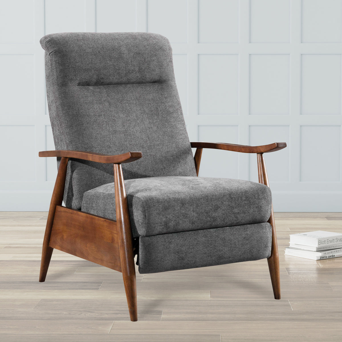 Saugus Wood Arm Push Back Recliner