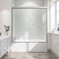 Brushed Nickel Reversible Installation Double Bypass Sliding Shower Door